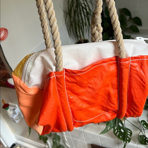NWT vintage Maine Sea Bags recycled sails Dacron Baguette bag duffle purse - Picture 2 of 9